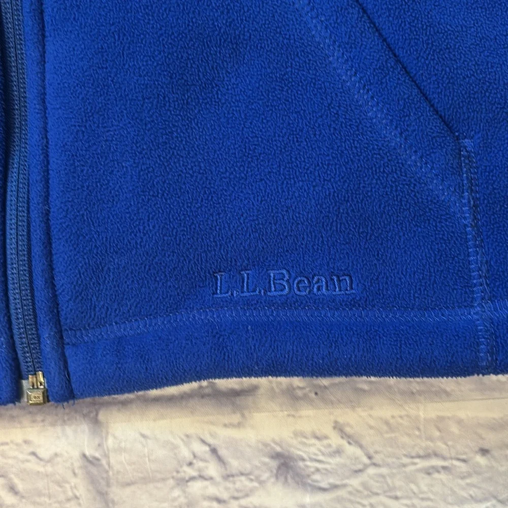 LL Bean Kids 6X/7 Blue Fleece Zip Up Front Lightweight Jacket